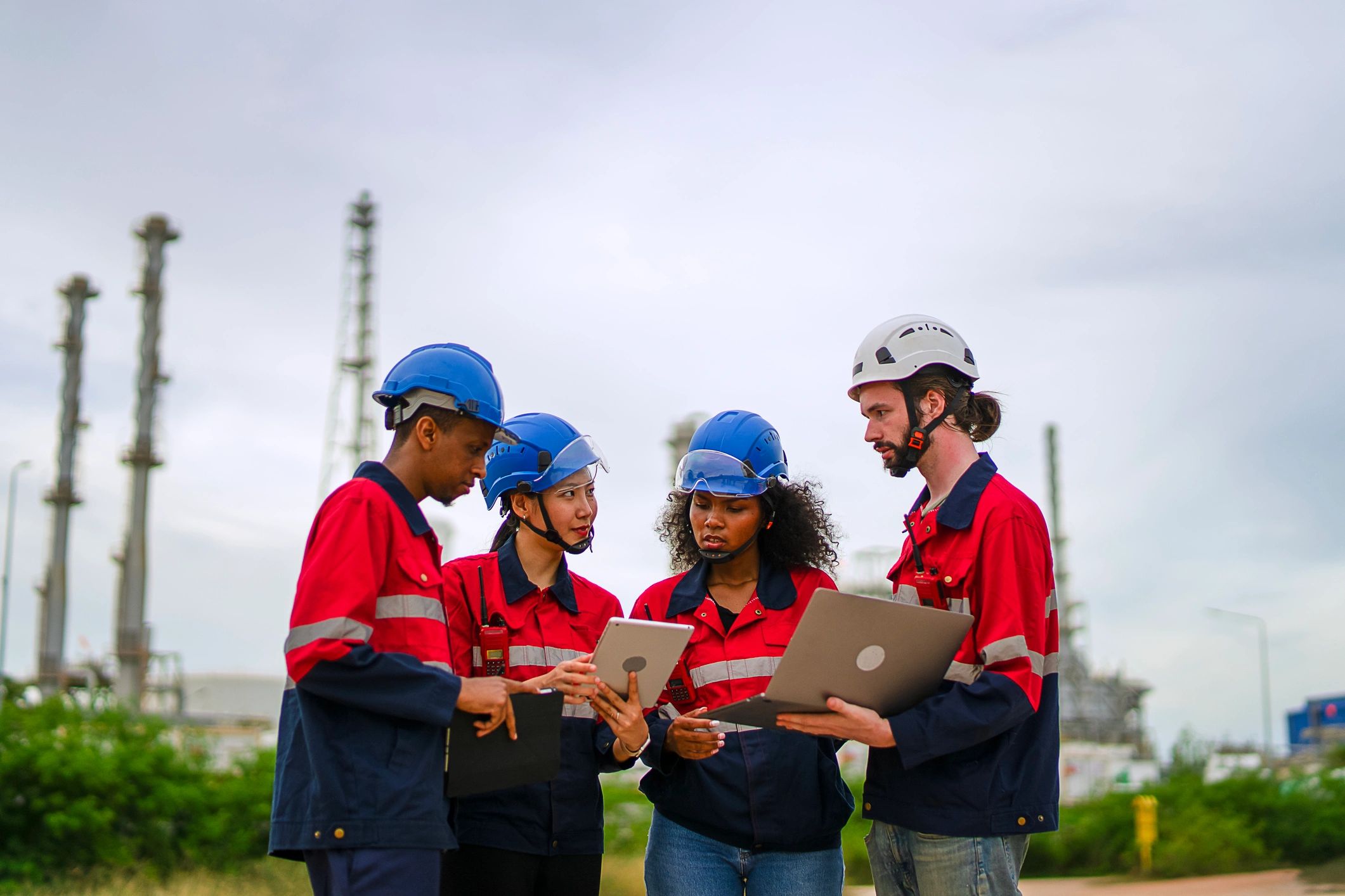 Industrial professionals representing trusted client relationships