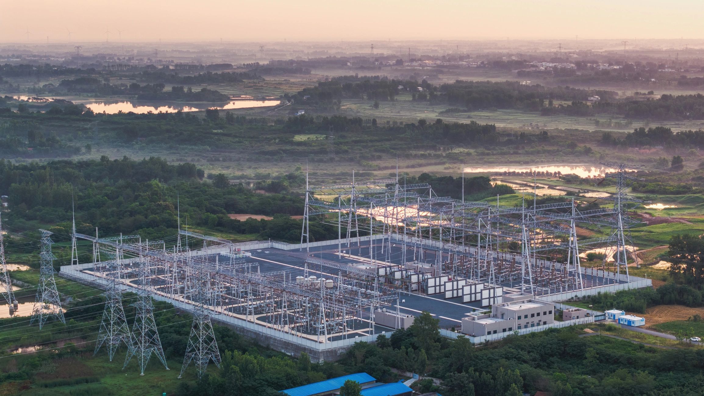 Electrical substation representing energy infrastructure services